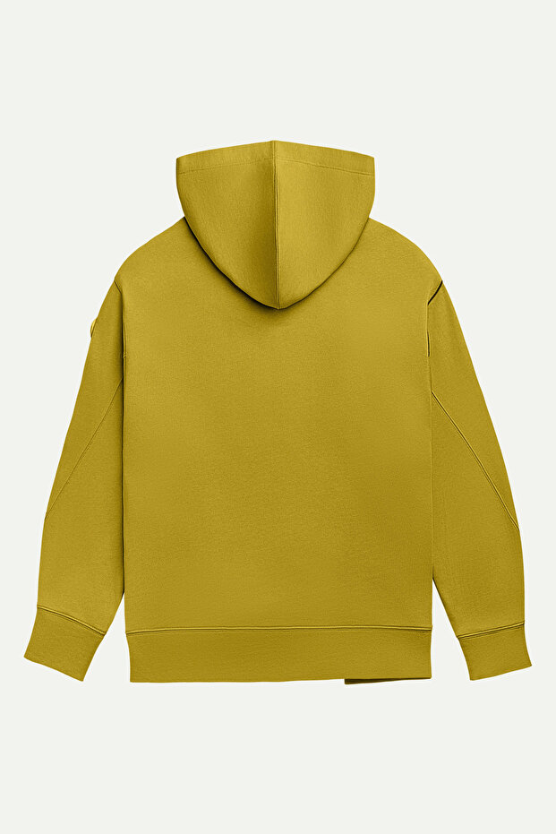 Erkek Basic Relax / Oversize Hoodie Sweatshirt - Hugraf - Moss - 3
