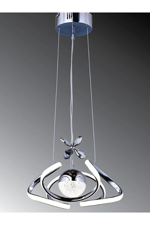 Çiçek Tek Toplu Krom Avize - 2