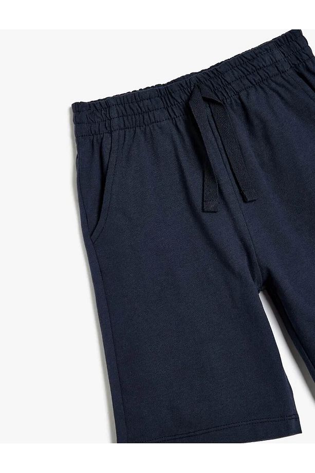 Beli Lastikli Pamuklu Basic Lacivert Erkek Çocuk Şort 5skb40077tk - 2
