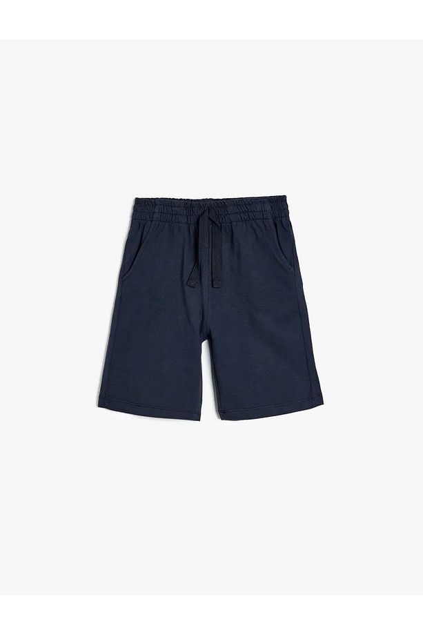 Beli Lastikli Pamuklu Basic Lacivert Erkek Çocuk Şort 5skb40077tk - 1