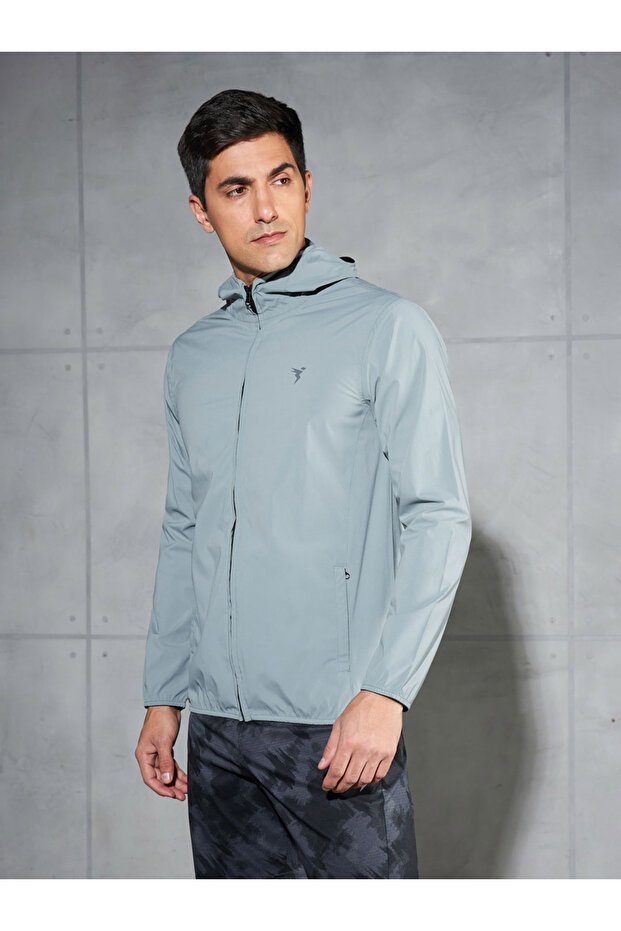 Solid Hooded Zipper Jacket - 3