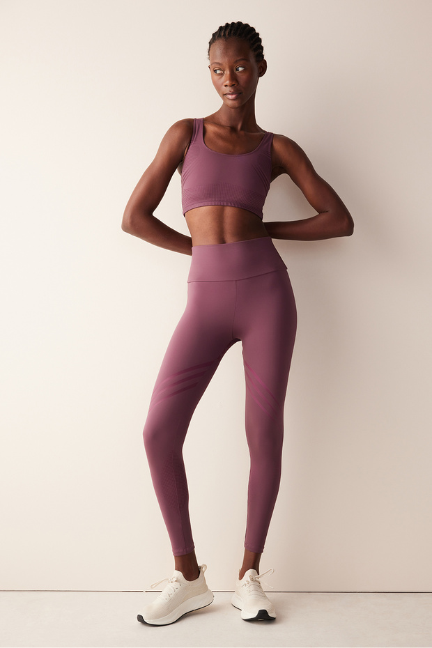 Bordo Yüksek Bel LYCRA FitSense™ Tayt - 3