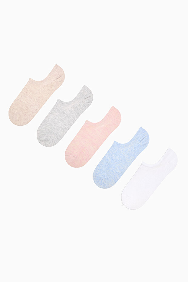 Pale Colored 5li Sneaker Socks - 1