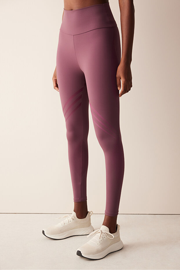 Bordo Yüksek Bel LYCRA FitSense™ Tayt - 1