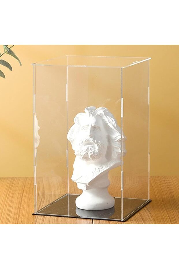 Acrylic Display Case with Black Base, Clear Display Box Acrylic Dustproof Showcase - 5