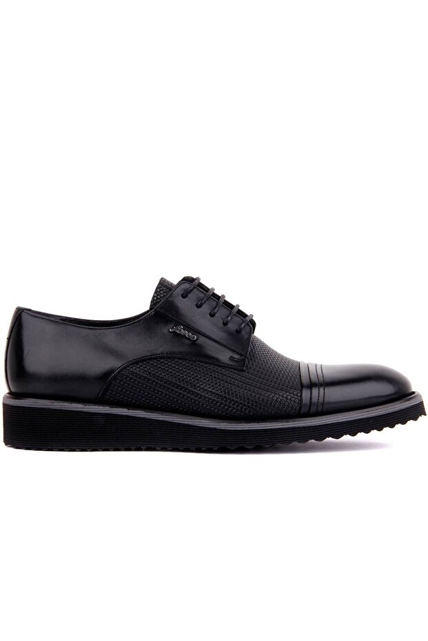 Fosco - Black Leather Men's Casual Shoes 290-7042