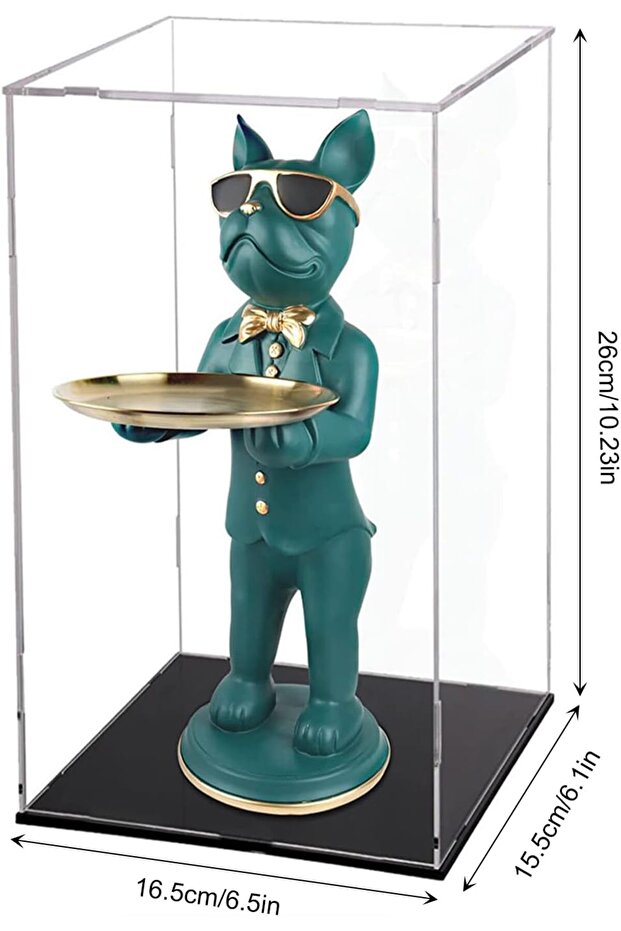 Acrylic Display Case with Black Base, Clear Display Box Acrylic Dustproof Showcase - 2