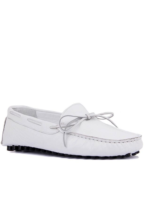 - Beyaz Deri Marine Serisi Erkek Loafer - 3
