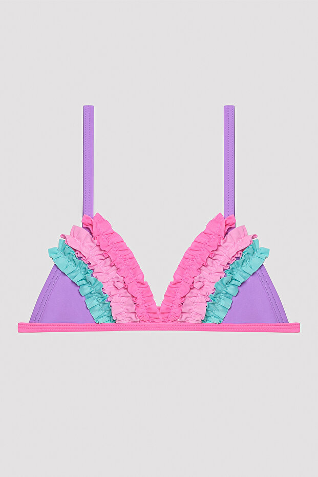 Kız Çocuk Candy Lila Triangle Bikini Takımı - 2