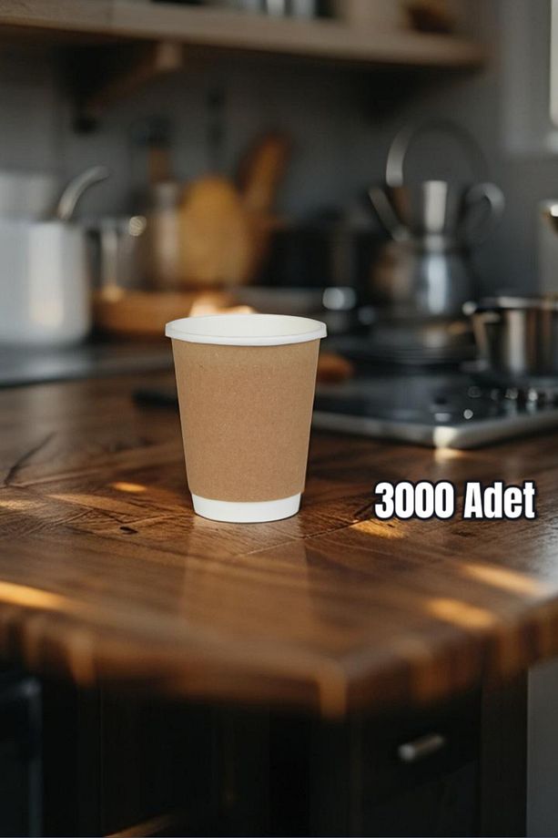 3000 Adet 8 OZ Kağıt Bardak Çift Katlı Karton Bardak Soğuk Kahve Bardakları 237 ml - 1