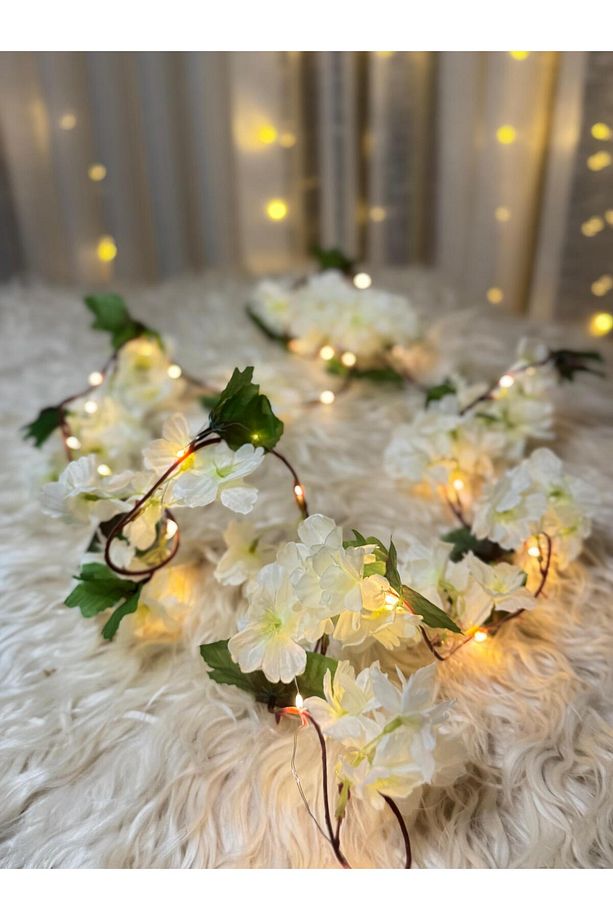 Unutma Beni Çiçeği Yapay Kiraz Çiçeği SAKURA ve 3 Metre Led Işık Seti - Yapay Çiçek Sarmaşık - 8