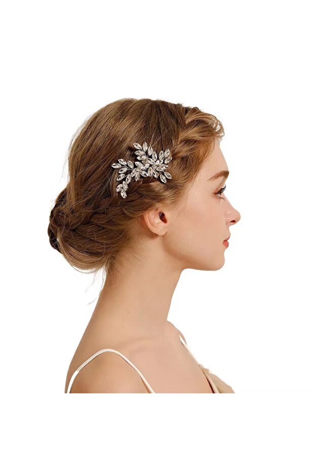Lidya Handmade Zircon Stone Promise Engagement Wedding Elegant Bridal Hair Accessory