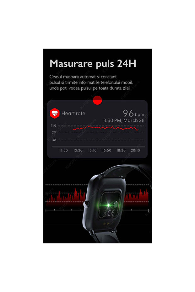 Ceas inteligent TechONE KM04, roz - 8