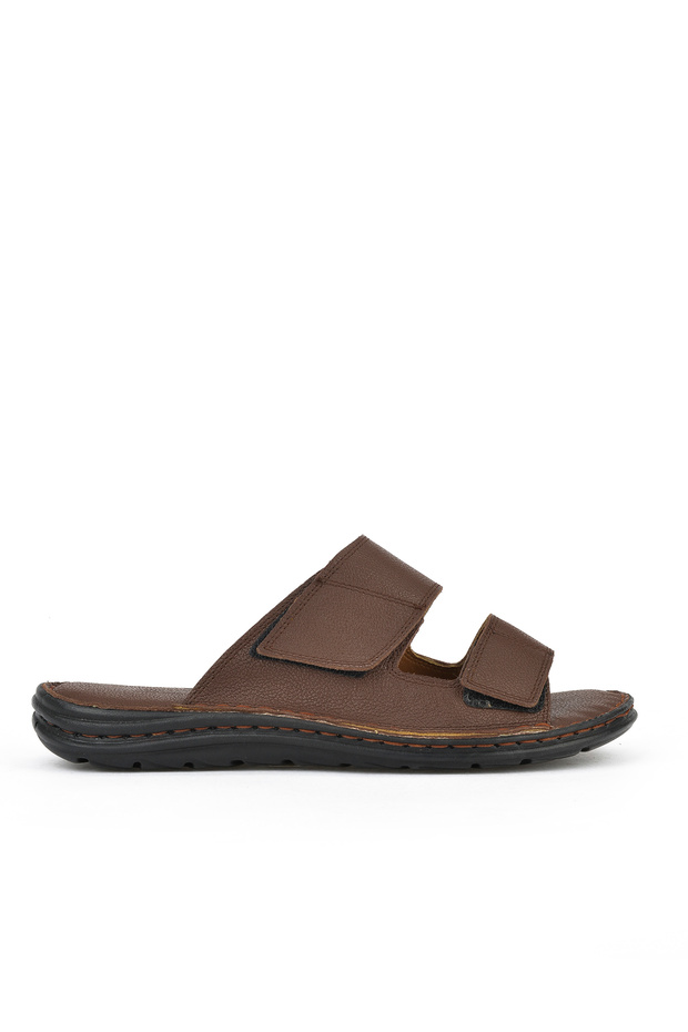 , Men's Genuine Leather Comfort Slippers 1511052Z0315 Brown