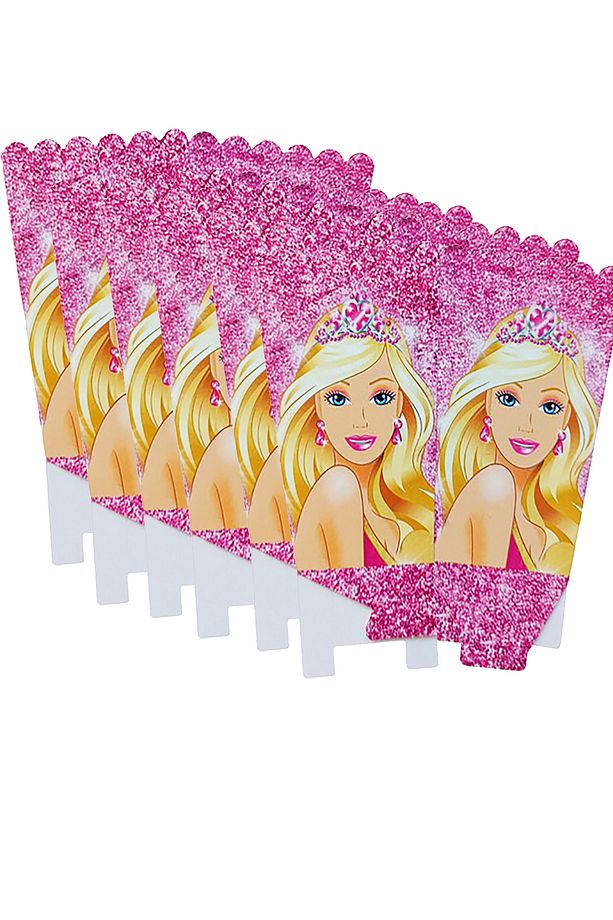 8 Adet Barbie Mısır Kutusu, Barbie Doğum Günü Konsept Set Süsleri Popcorn, Cips Kutusu - 3