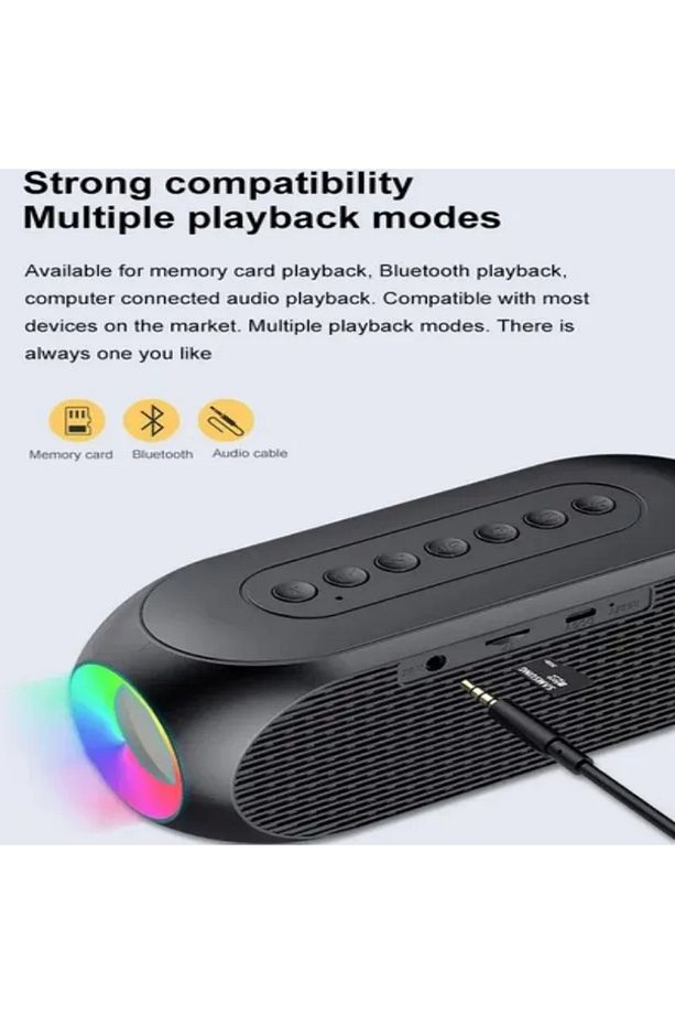 Multifonksiyonel Bluetooth Dijital Masa Saati Hoparlör+RGB+FM-Radio+Alarm Masa Saati - 8