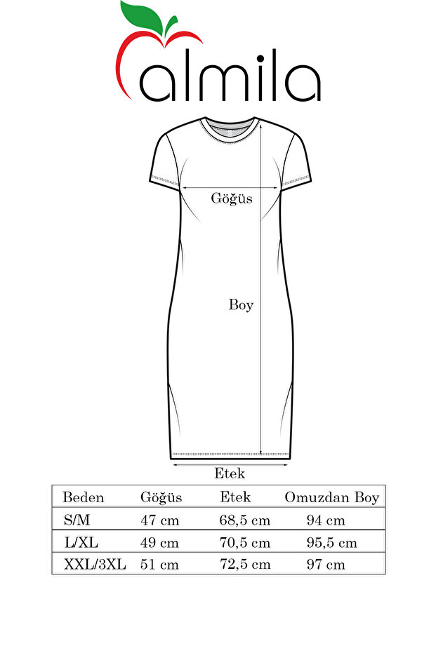 Kolsuz Basic Penye Mini Elbise 2028 - Penye Tunik - 5