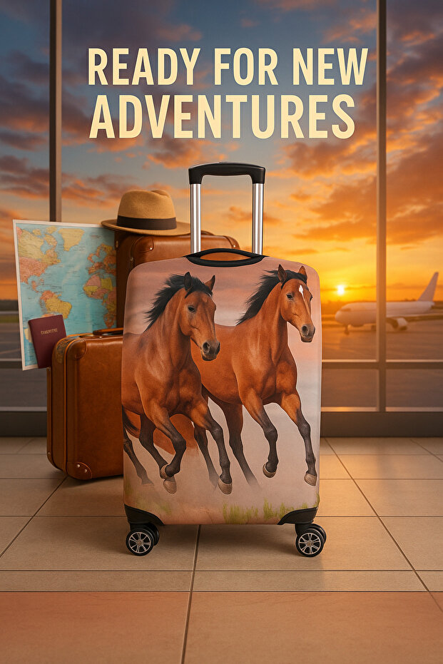 Horses Cabin Size Luggage Cover for Suitcase