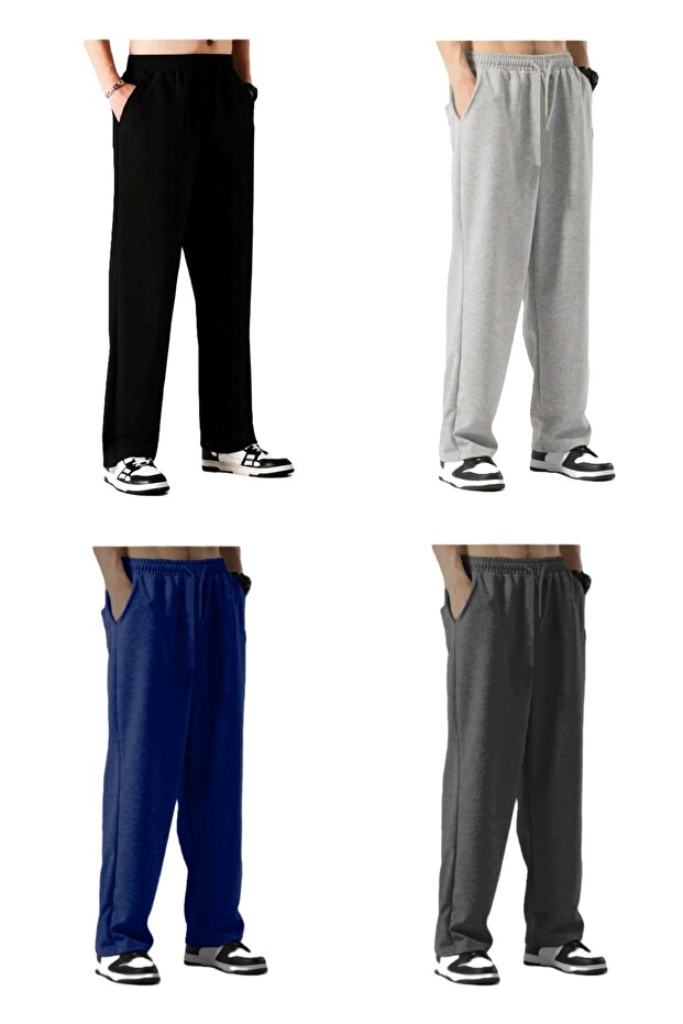 Men's Relaxed Fit Sports Sweatpants Unisex Pack of 4