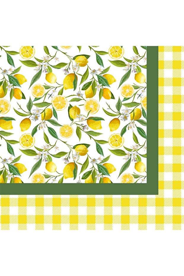 مفرش طاولة منقوش بالليمون والأصفر - 3