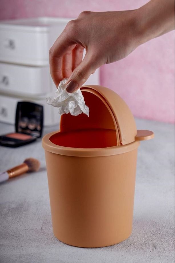 Mini Çöp Kovası 1 litre 3 lü Set Çocuk Odası Ofis İçin Ayıcık Panda Desenli Mini Çöp Kovası - 7