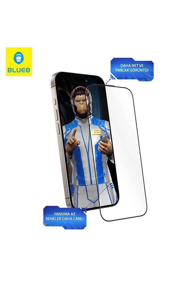 Anti-Reflective iPhone 15 Pro Max Uyumlu Uygulama Aparatlı Ekrandan Bile Daha Net Cam Ekran Koruyucu - 4