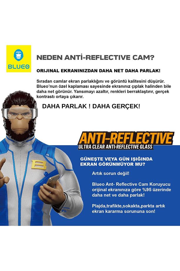Anti-Reflective iPhone 15 Pro Max Uyumlu Uygulama Aparatlı Ekrandan Bile Daha Net Cam Ekran Koruyucu - 3