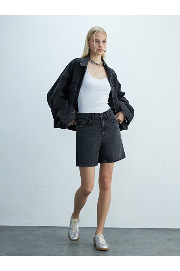 Celıa L Oversızed Jean Ceket - 1