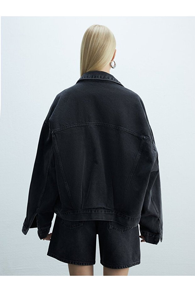 Celıa L Oversızed Jean Ceket - 3