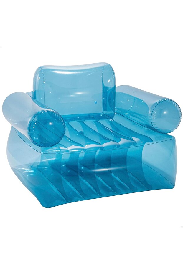 66503NP Inflatable Armchair, 109 cm x 109 cm x 79 cm Size, Transparent Blue