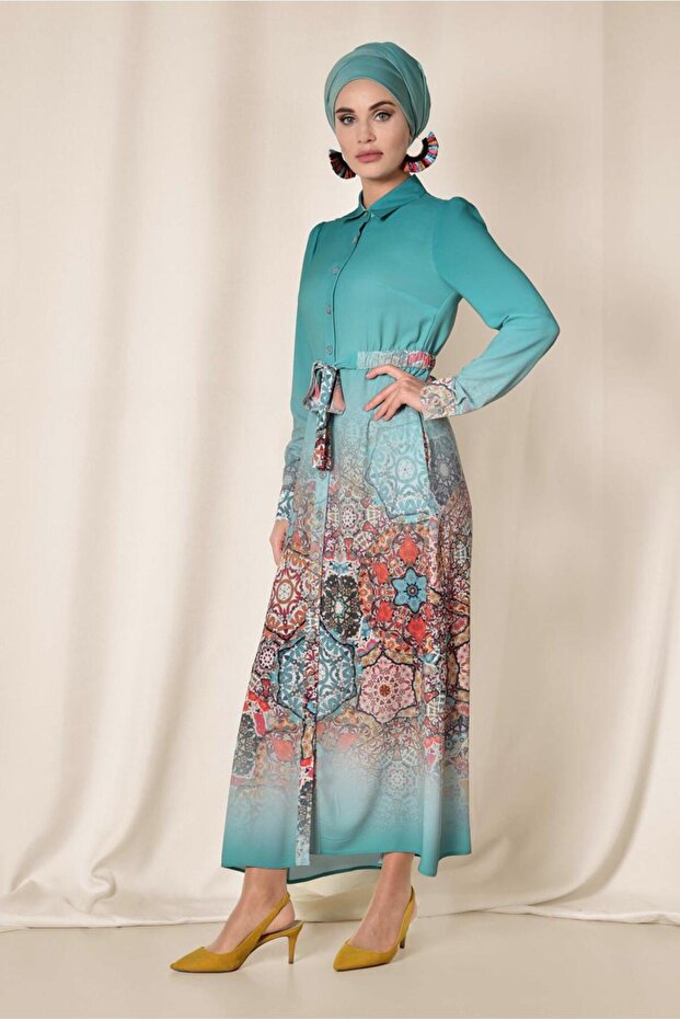 تونيك طويل منقوش ذاتيًا 4049 - 2