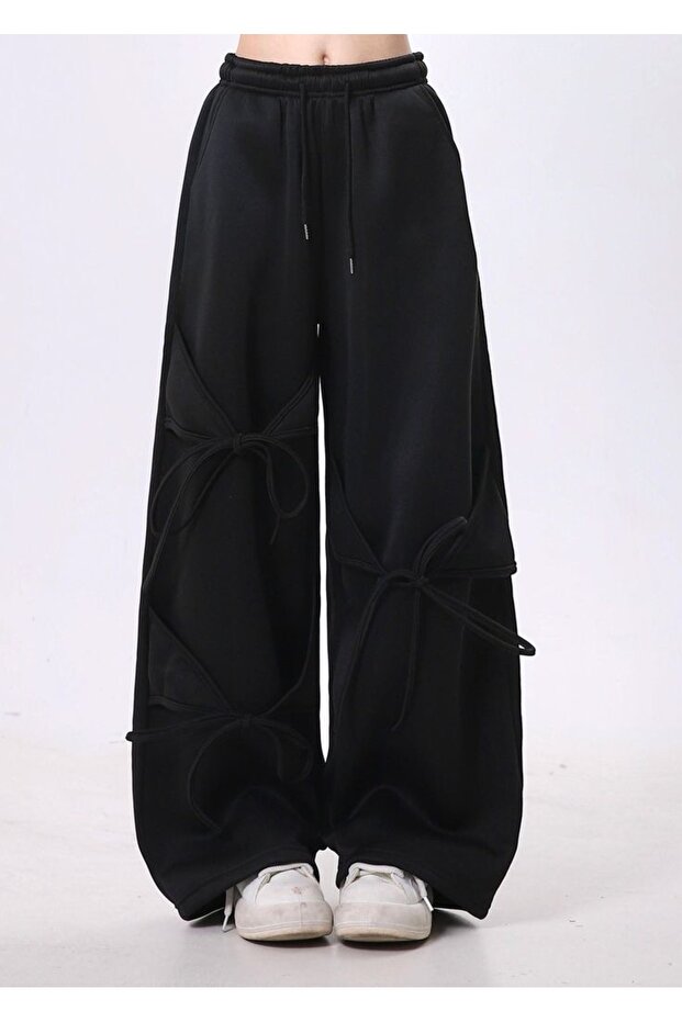 Y2K Ribbon Detail Knitted Trousers Tracksuit
