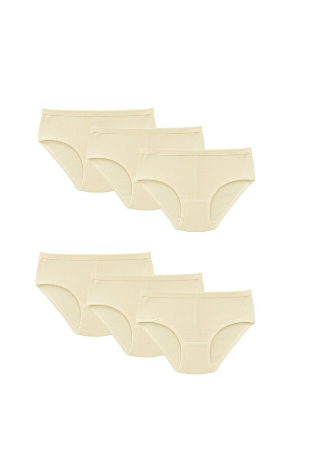 6 Pack Women's Cotton Flexible Comfortable Ribbed High Waist Panties