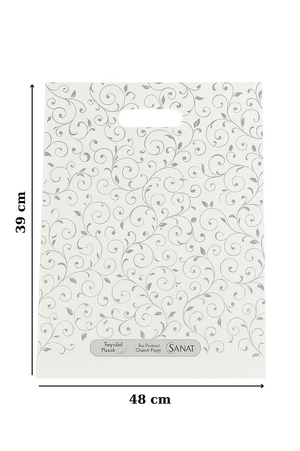 Dayanıklı Güçlendirilmiş Kulplu Sarmaşık Baskı Takviyeli Poşet No 4 39x48 Cm 50 Li - 3