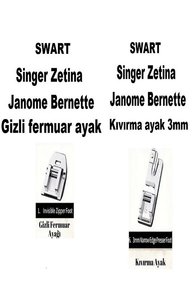 11 Parça Ev Tipi Aile Dikiş Makinesi Ayak Seti Singer Janome Pfaff Zetina - 5