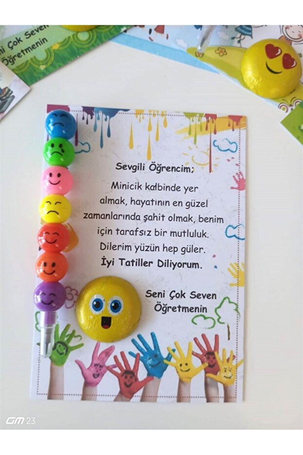 5 Emoji Chocolates and Pens - Happy Holidays - School - Classroom - Report Card - Student - Ramadan - Eid