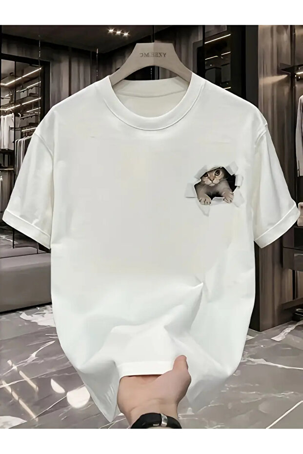 Oversize Cat Patterned Unisex T-Shirt – 8 Different Models