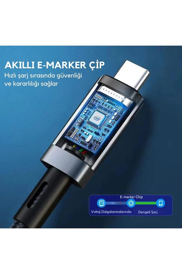 1mt Usb 4.0 240w Thunderbolt Type-c To Type-c Şarj, Data Ve 8k 60hz Görüntü Aktarım Kablosu - 5