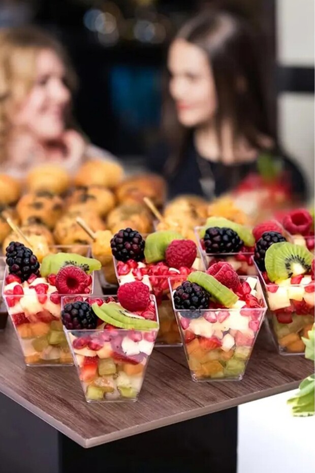 Cubic Prism Bowl Mica Without Lid Presentation Container 20 Pcs 200 Cc - 5