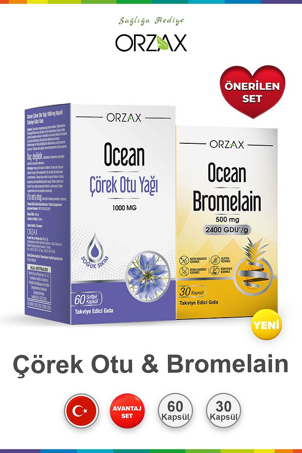 Çörek Otu Yağı 60 Kapsül & Ocean Bromelain 30 Kapsül - 1