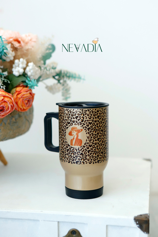Leopar Desenli Kişisel Termos - 3