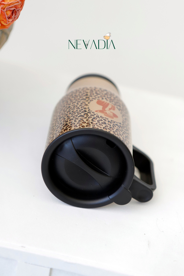 Leopar Desenli Kişisel Termos - 5