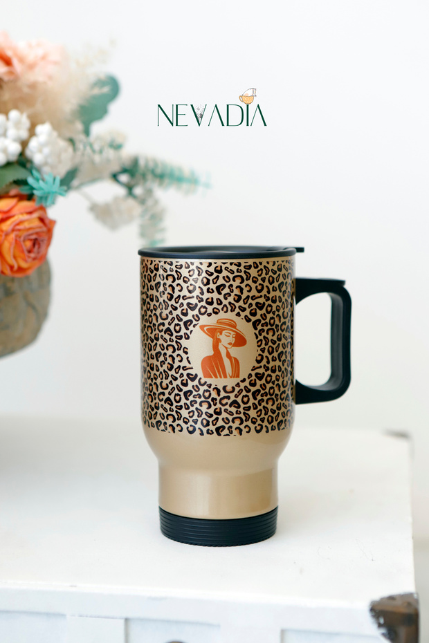 Leopar Desenli Kişisel Termos - 2