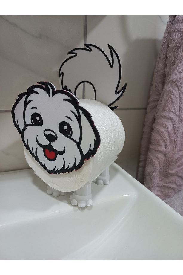 Köpek Figürlü Tuvalet Kağıdı Tutucu – Dekoratif Rulo Standı,çocuklar için,patili dost - 1