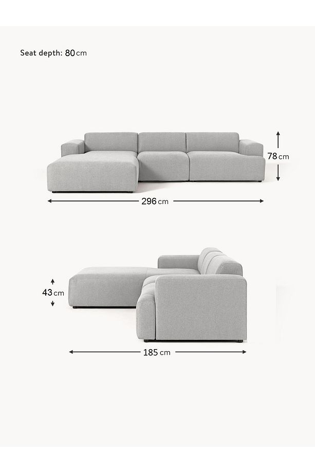 Most Mollista 3 Modül Sol Köşe Koltuk 32 Gri Keten Kumaş Yumuşak Sünger (Evinize Teslim) - 8
