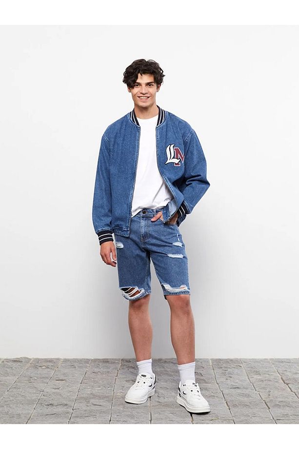 LCW Jeans Indigo Standart Kalıp Erkek Jean Şort - 1