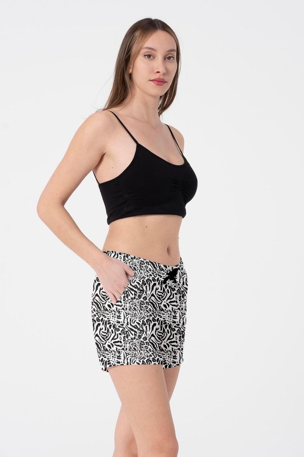 Leopard Print Colorful Two-Pocket Short Women's Sea and Pool Shorts 843