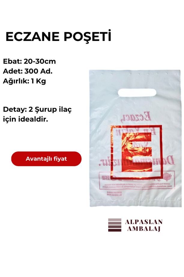 20-30 Eczane Poşeti 300 Adet 1kg - 1