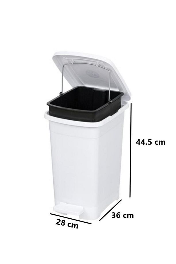 ELF-İ342 Slim Pedallı Plastik Çöp Kovası İç Kovalı 25 lt - 2