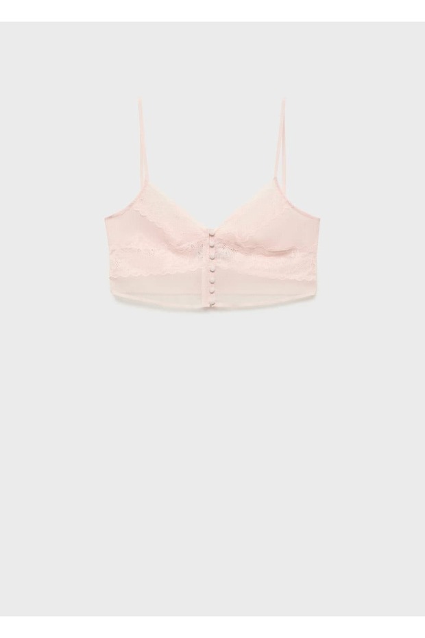 Dantel crop bluz - 3